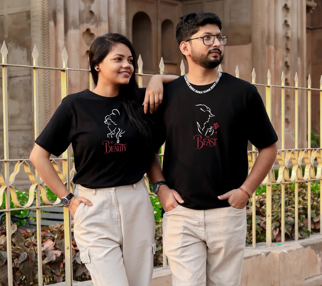Beauty and Beast Couple T-Shirt Set – His Beauty & Her Beast

