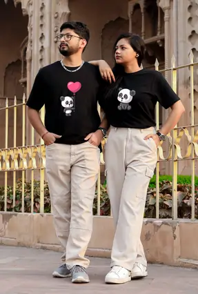 Matching Panda Couple T-Shirts – Cute Love Design
