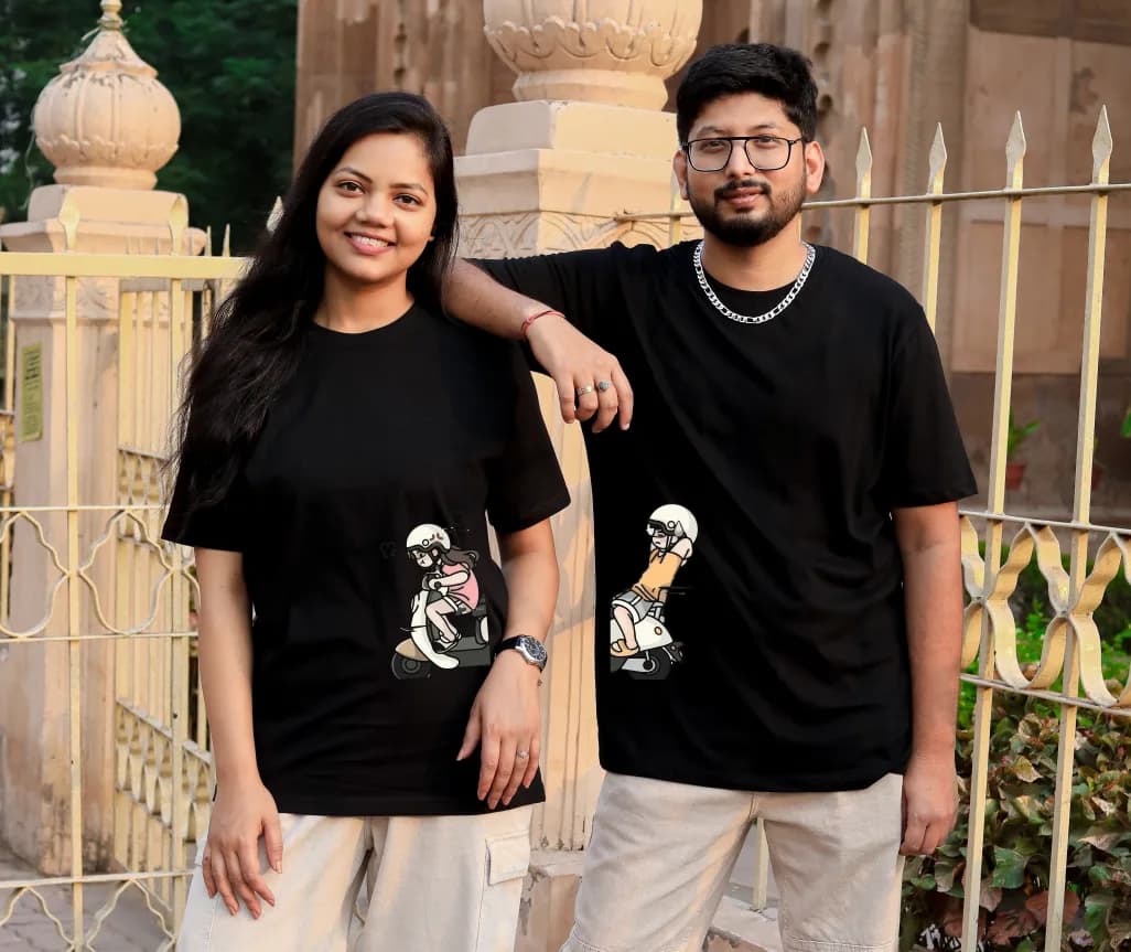 Scooty Couple Tshirt