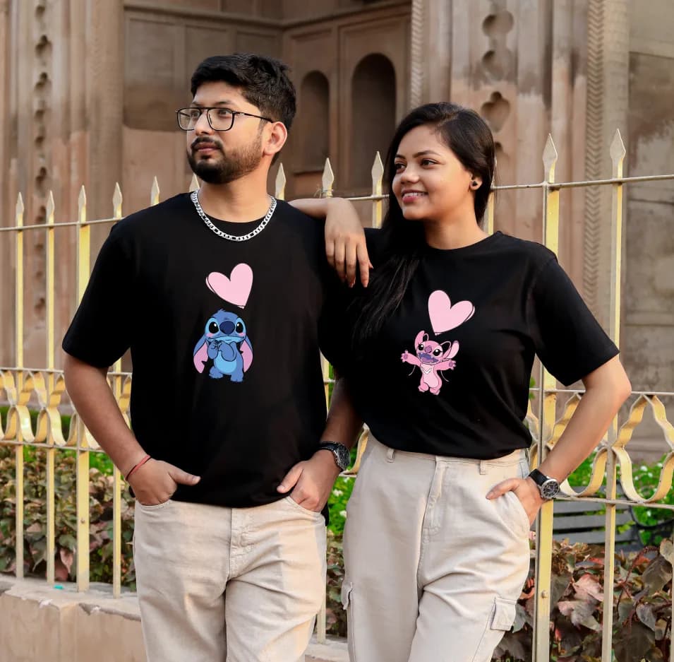 Disney Stitch & Angel Matching Couple Tees

